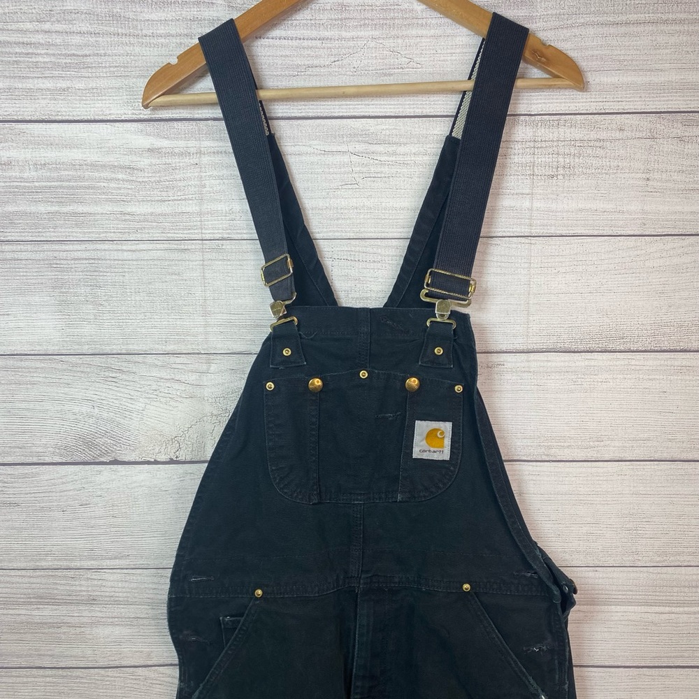 Black Carhartt Work Overalls Size 34x30